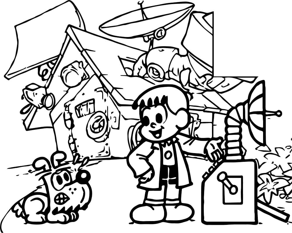 Desenho de Bidu e Franjinha para Colorir
