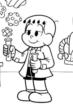 Desenho de Franjinha no laboratório para Colorir