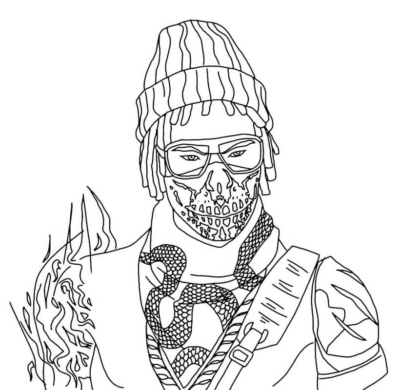 Desenho de Free Fire Detalhado para Imprimir