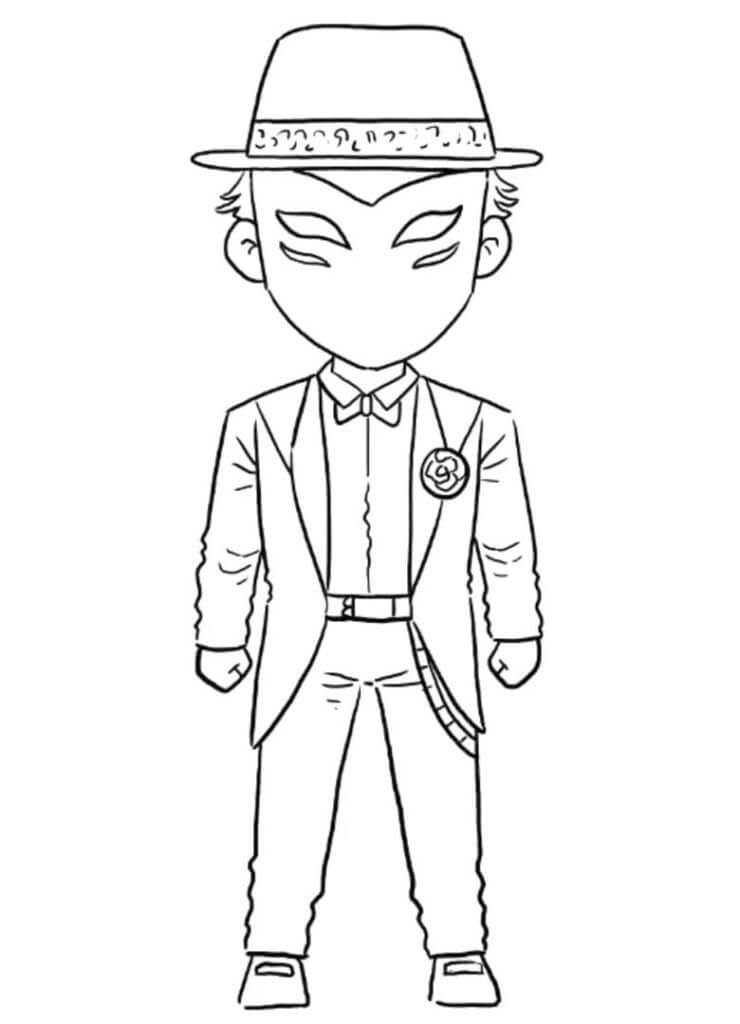 Desenho de Free Fire Sorrindo para Colorir