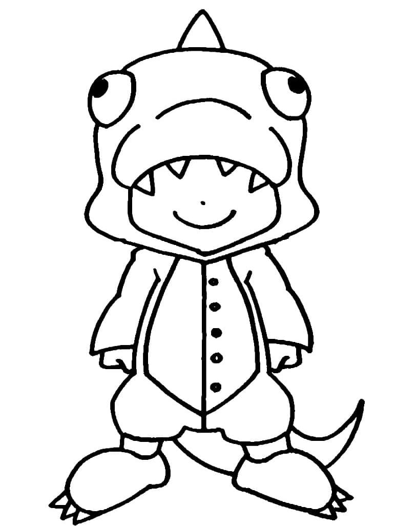 Desenho Dino Free Fire para Colorir
