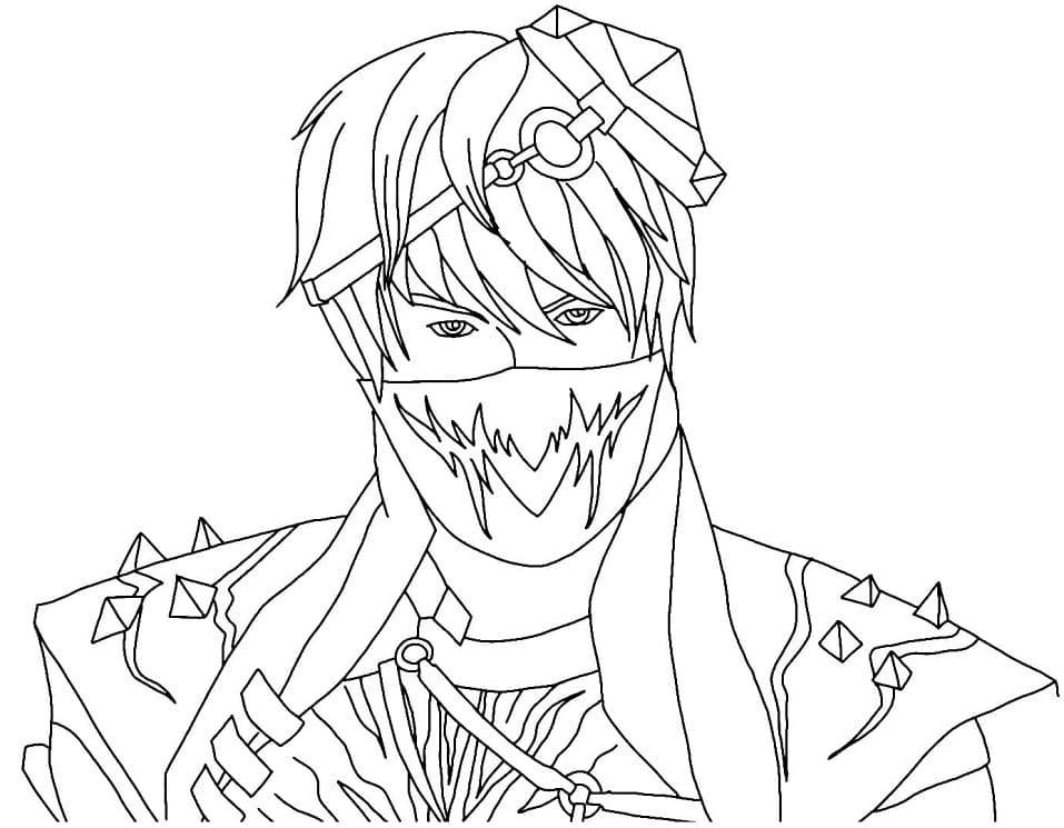 Desenho Flaming Red Free Fire para Colorir