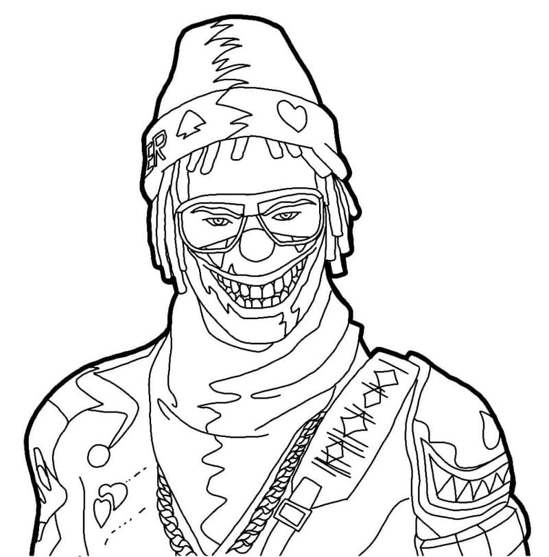 Desenho Joker Rapper Free Fire para Colorir