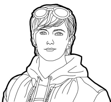 Desenho Maxim Free Fire para Colorir