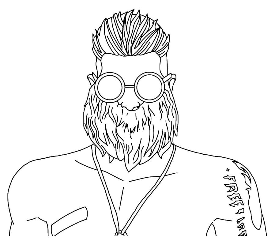 Desenho Old Man Free Fire para Colorir