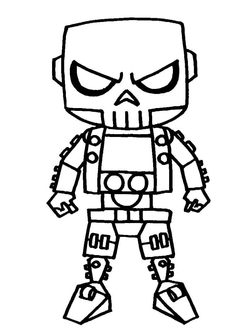 Desenho Rei Caveira Lego Pet Free Fire para Colorir
