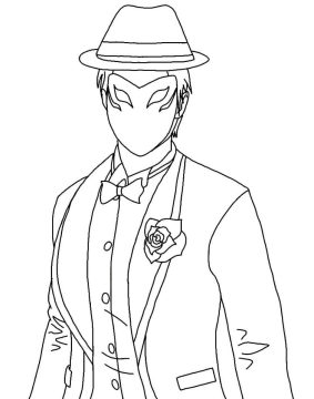 Desenho Smoking Free Fire para Colorir