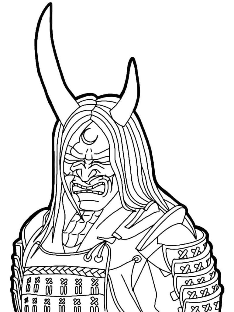 Desenho Zombie Samurai Free Fire para Colorir