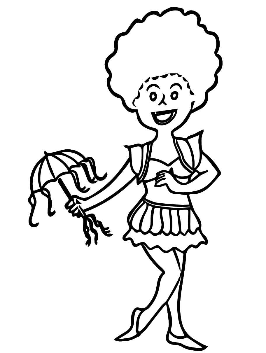 Desenho de Foto de Frevo para Colorir