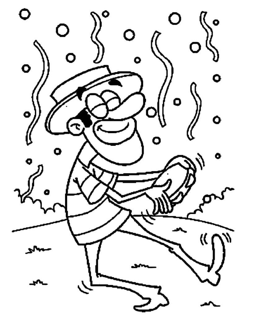 Desenho de Frevo para Crianças de 1 Ano para Colorir