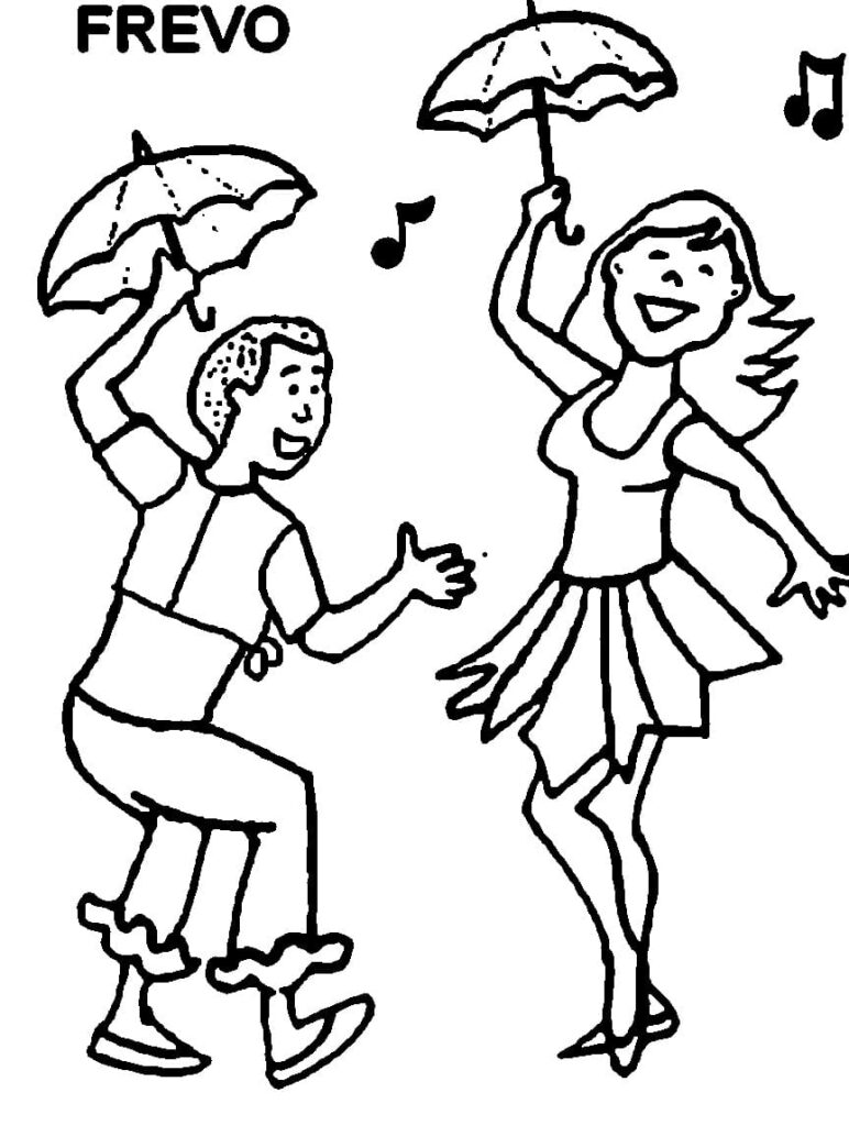 Desenho de Frevo para Crianças de 2 Ano para Colorir