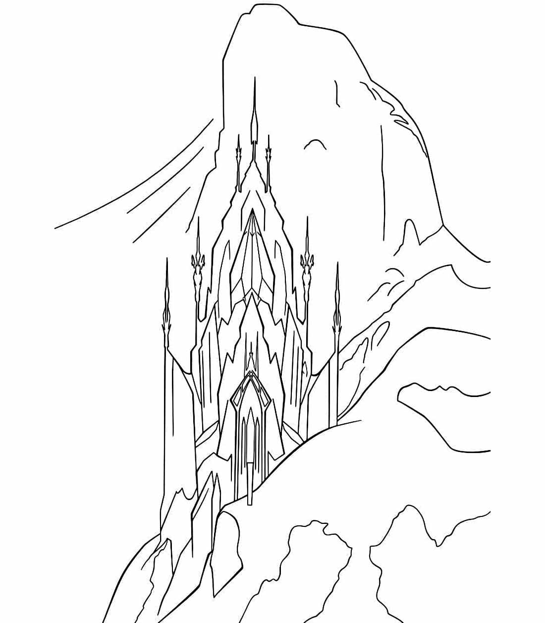 Desenho de Castelo da Rainha de Frozen para Colorir