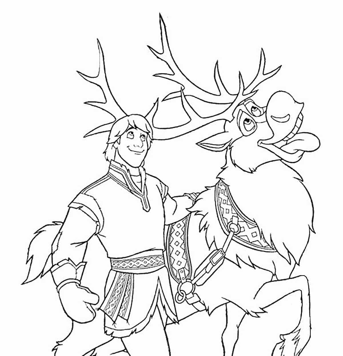 Desenho de Melhores Amigas em Frozen para Colorir