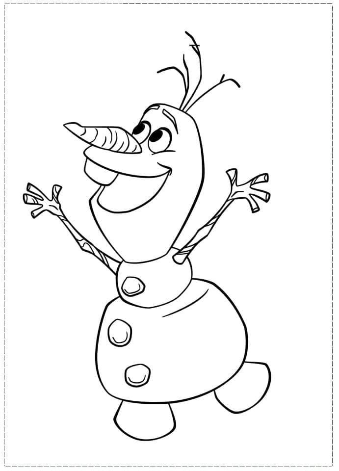 Desenho de Disney Frozen Olaf para Colorir