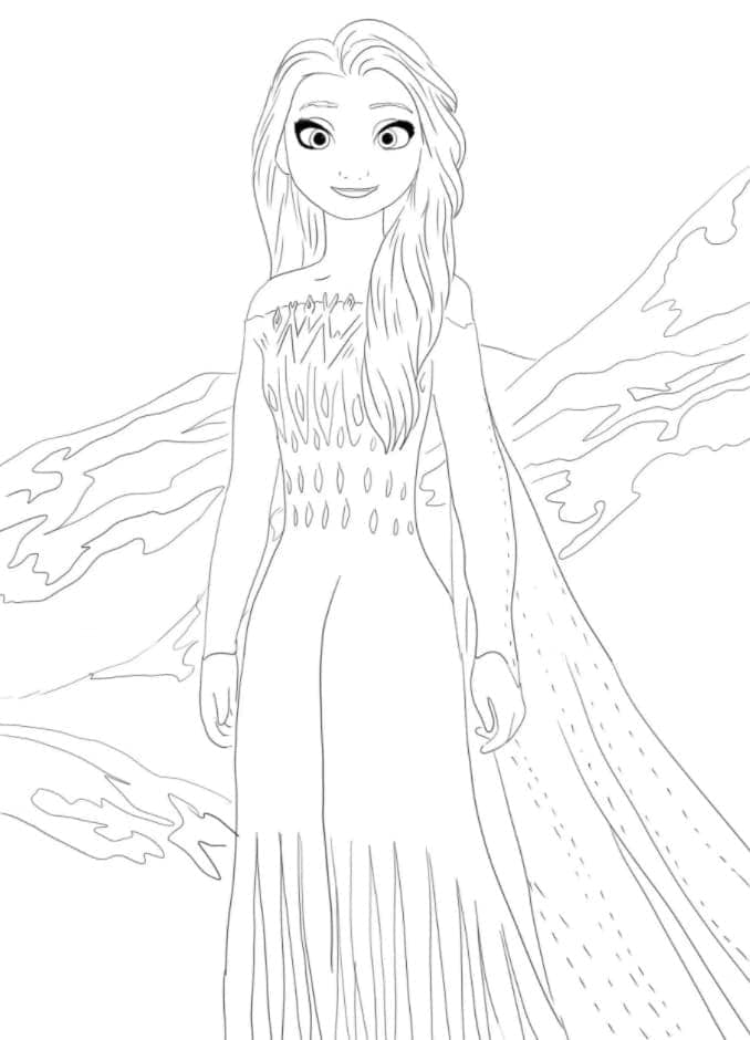 Desenho de Elsa Grátis para Colorir