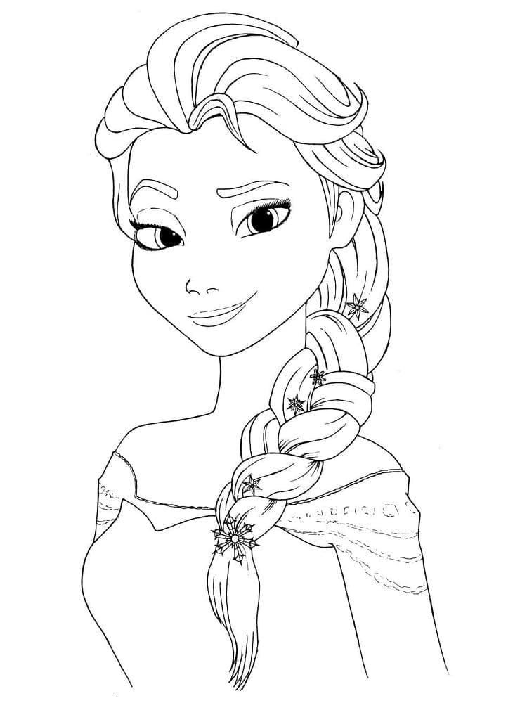 Desenho de Elsa Grátis para Crianças para Colorir