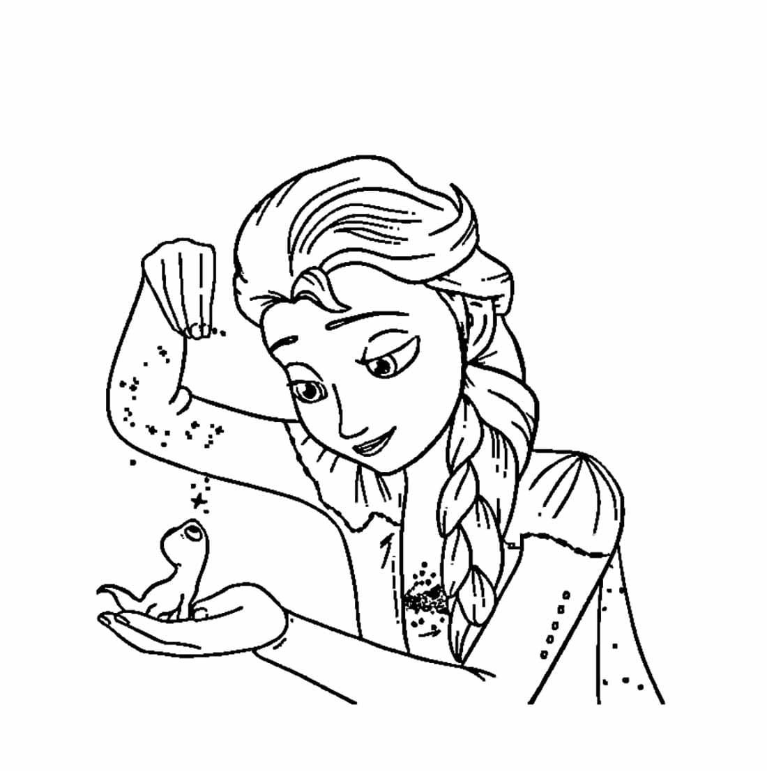 Desenho de Elsa Neve Mágica para Colorir