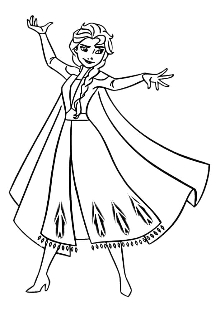 Desenho de Elsa para Crianças para Colorir