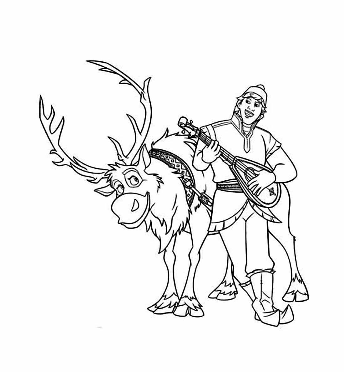 Desenho de Kristoff Cantá Músicas para Colorir