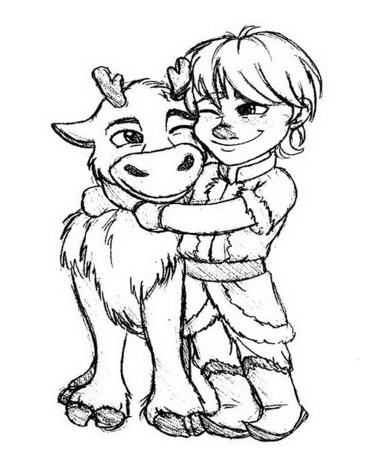 Desenho de Sven e Kristoff para Baixar