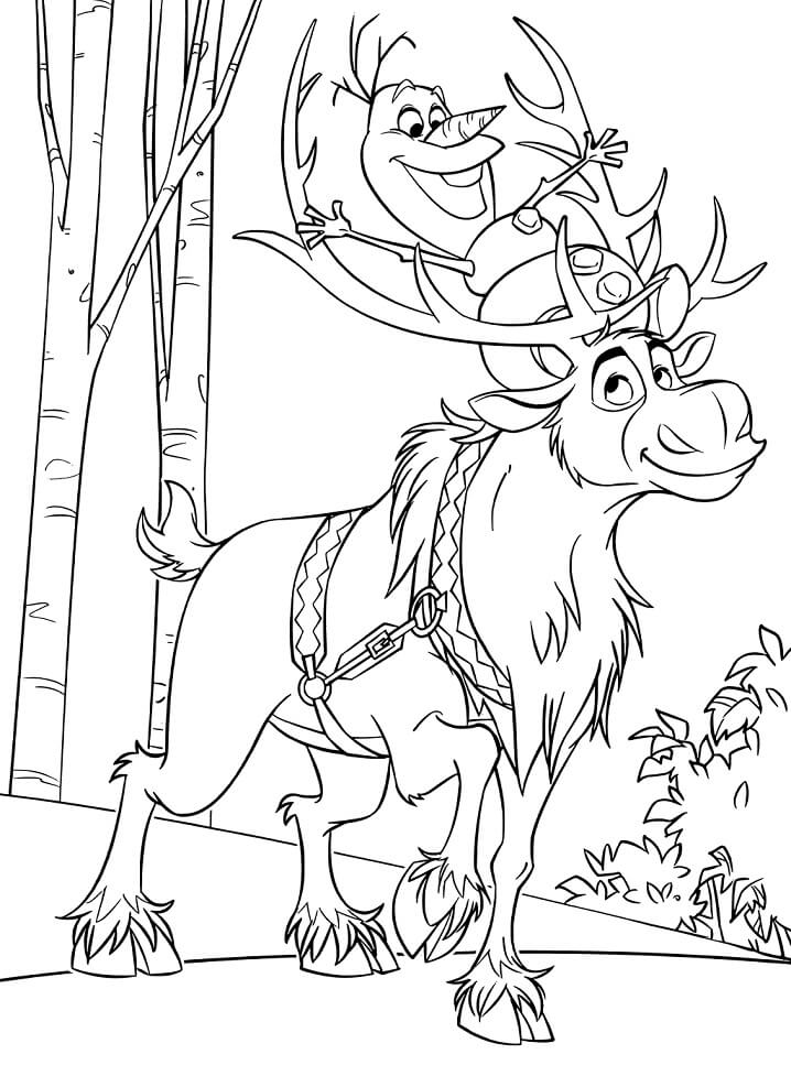 Desenho de Sven Fofo Fácil para Colorir