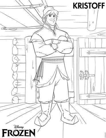 Desenho do Kristoff do Frozen Disney para Colorir