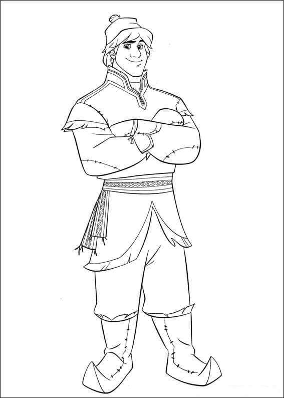 Desenho Kristoff Feliz para Colorir