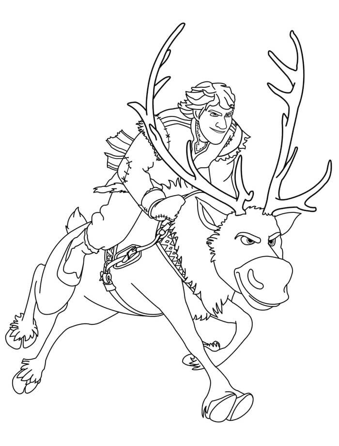 Desenho Sven e Kristoff para Colorir