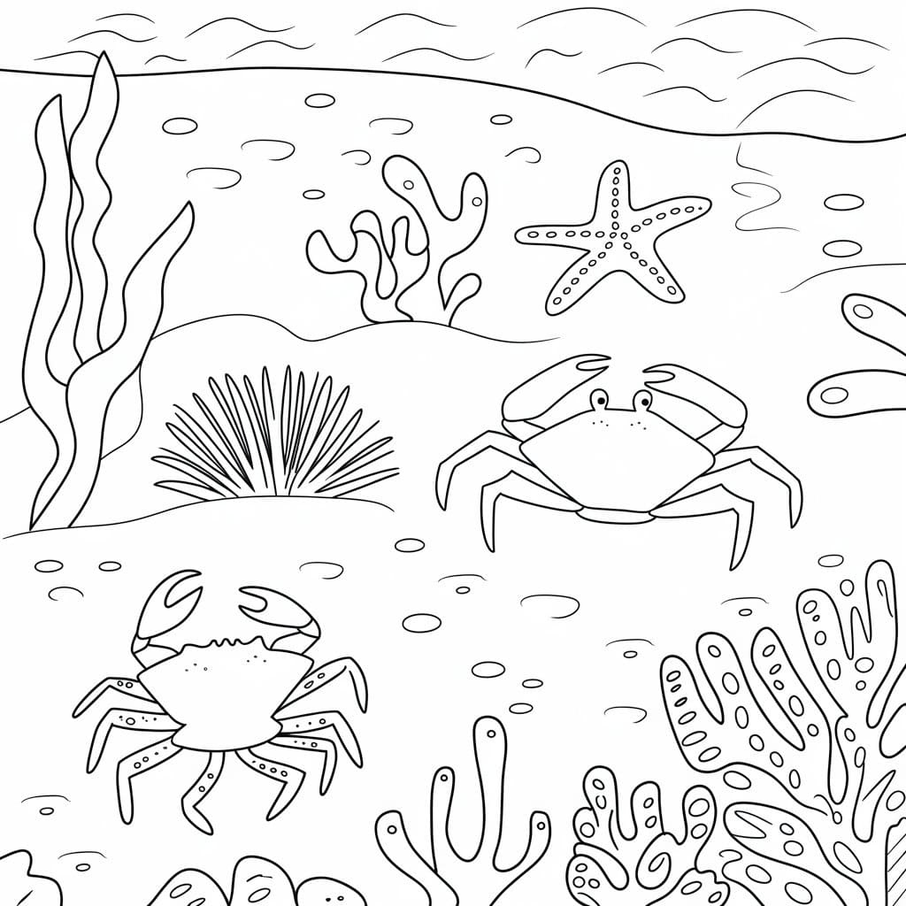 Desenho de Fundo do Mar para Crianças de 2 Anos para Colorir