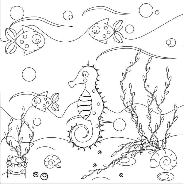 Desenho de Imagem do Fundo do Mar para Colorir