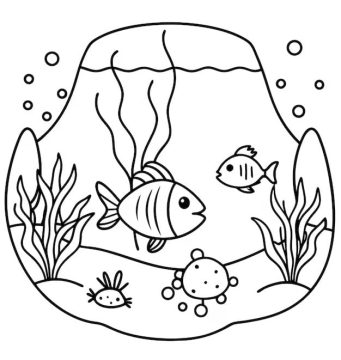 Desenho de Pintura do Fundo do Mar para Colorir
