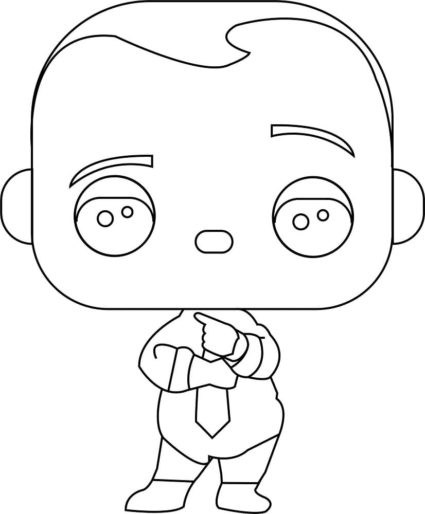 Desenho de Boss Baby Funko Pop para Colorir