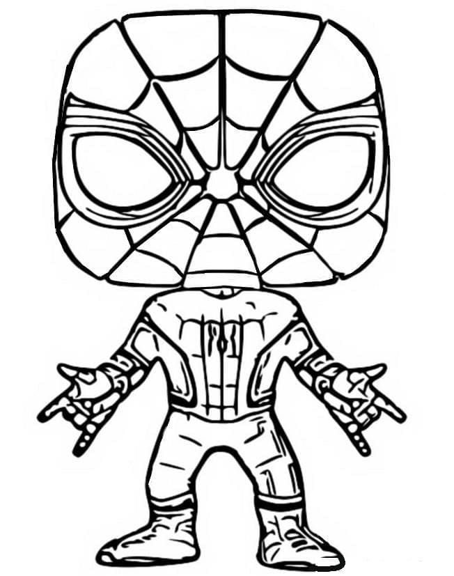 Desenho de Homem Aranha Funko Pop para Colorir