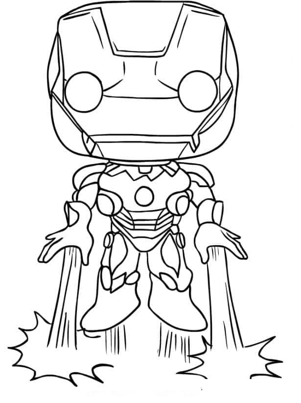 Desenho de Homem de Ferro Funko Pop para Colorir