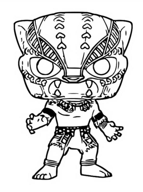 Desenho de Pantera Negra Funko Pop para Colorir