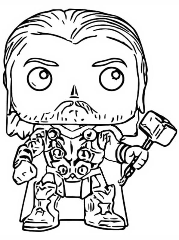 Desenho de Thor Funko Pop para Colorir