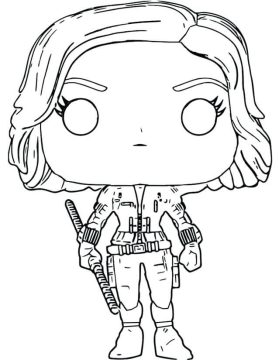 Desenho Funko Pop viúva Negra para Colorir