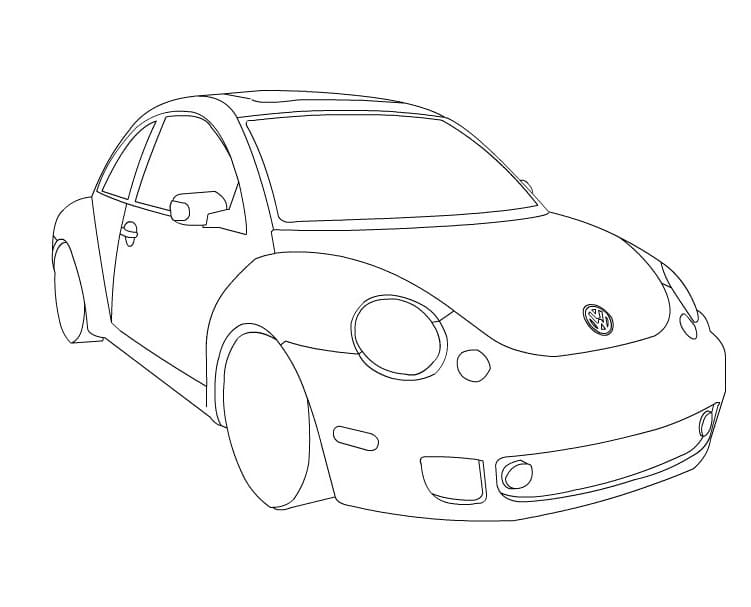 Desenho de Fusca Antigo para Colorir Pdf