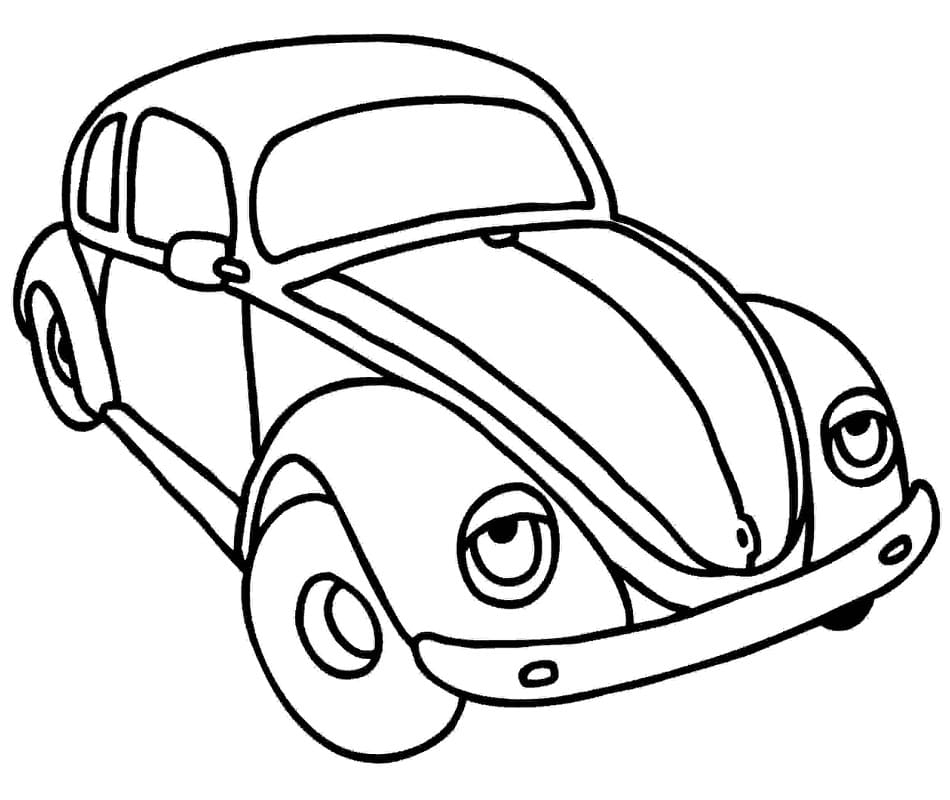 Desenho de Fusca Bonito para Colorir Pdf