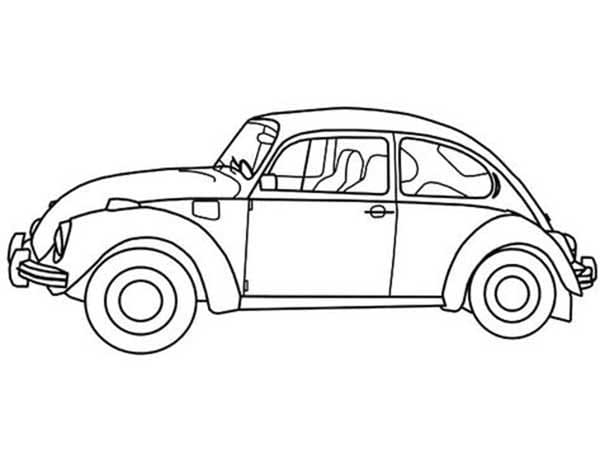 Desenho de Fusca Clássico para Imprimir