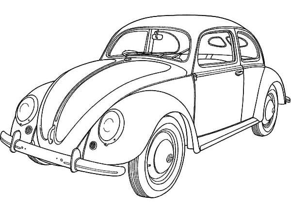 Desenho de Fusca Engraçado para Colorir Pdf