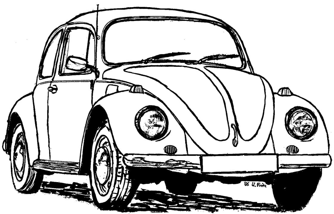 Desenho de Fusca Imprimivel Download