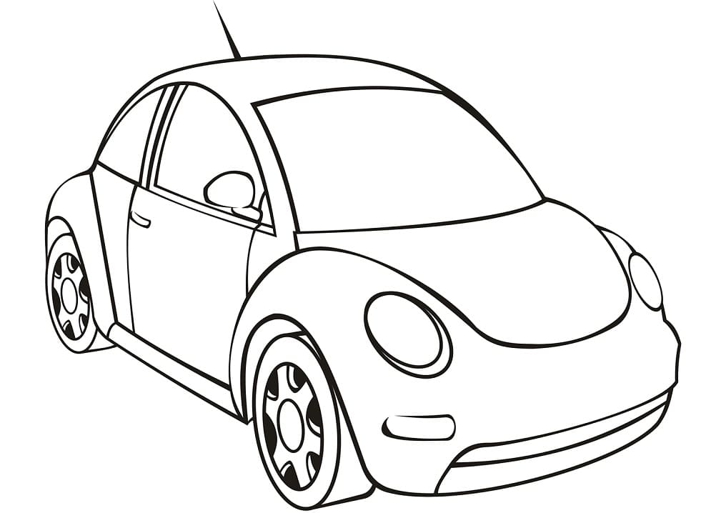 Desenho de Fusca Novo para Imprimir