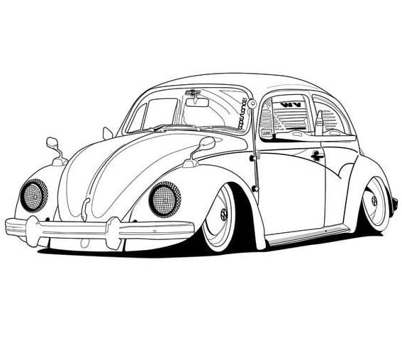 Desenho de Fusca para Imprimir Lápis de Cor