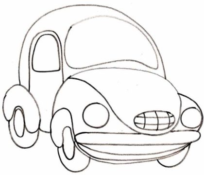 Desenho Fusca engraçado para Colorir