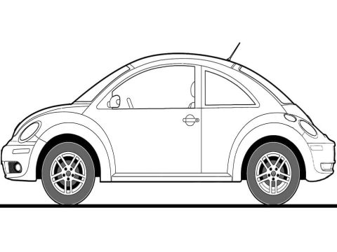 Desenho Volkswagen Beetle 2009 para Colorir
