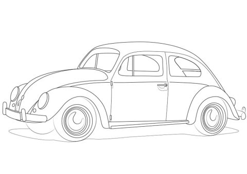 Desenho Vw Fusca para Colorir