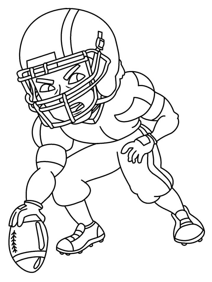 Desenho de Jogador de Futebol Americano com Bola para Colorir Pdf