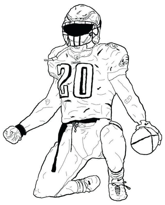 Desenho de Jogador de Futebol Americano Infantil para Imprimir