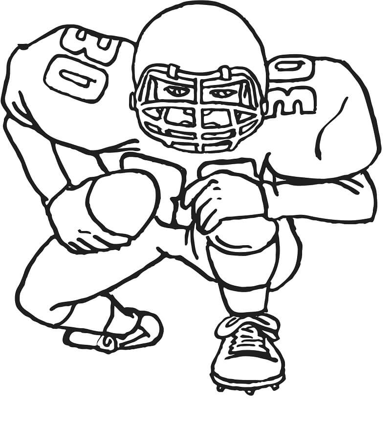 Desenho de Jogador de Futebol Americano para Colorir Pdf